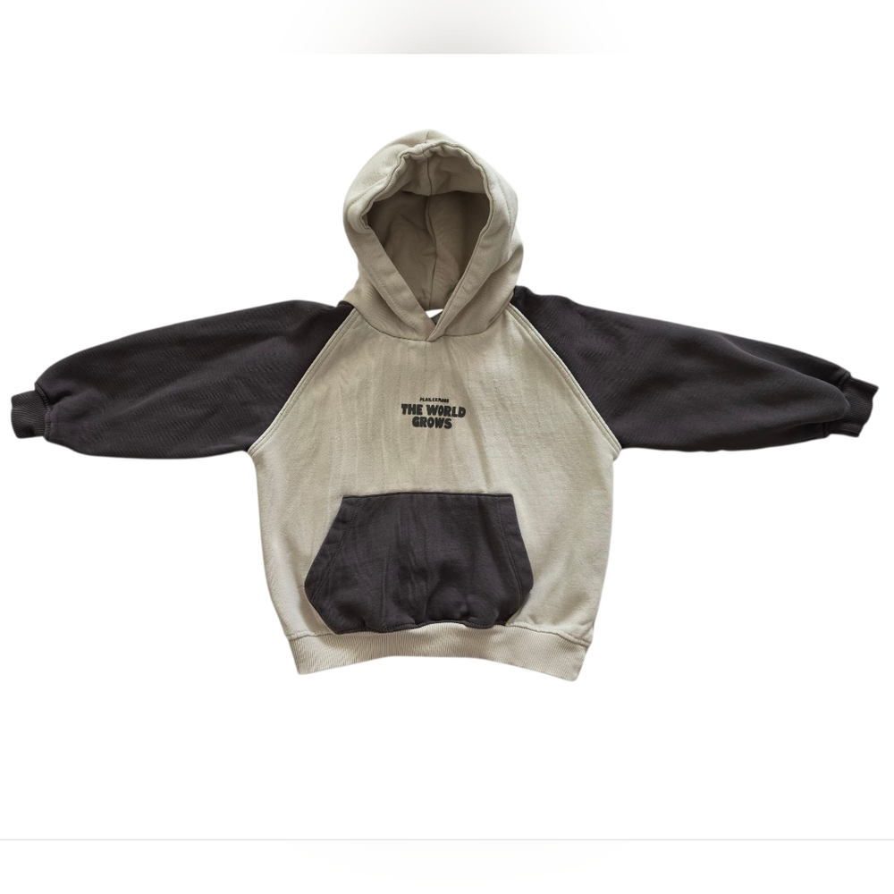 Zara Kids "The World Grows" Graphic Pull-Over Hoodie - Size 6